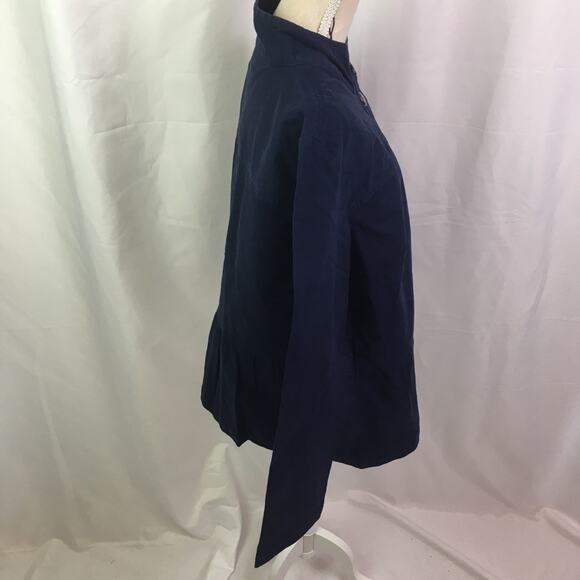 Denim & Co Twill Peplum Waist Jacket Navy XS - Picture 8 of 15